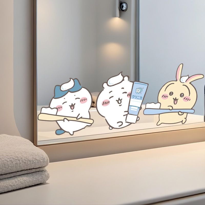 Home Goods Bathroom Mirrors - Naklejki na lustro Hot Chiikawa, mocne