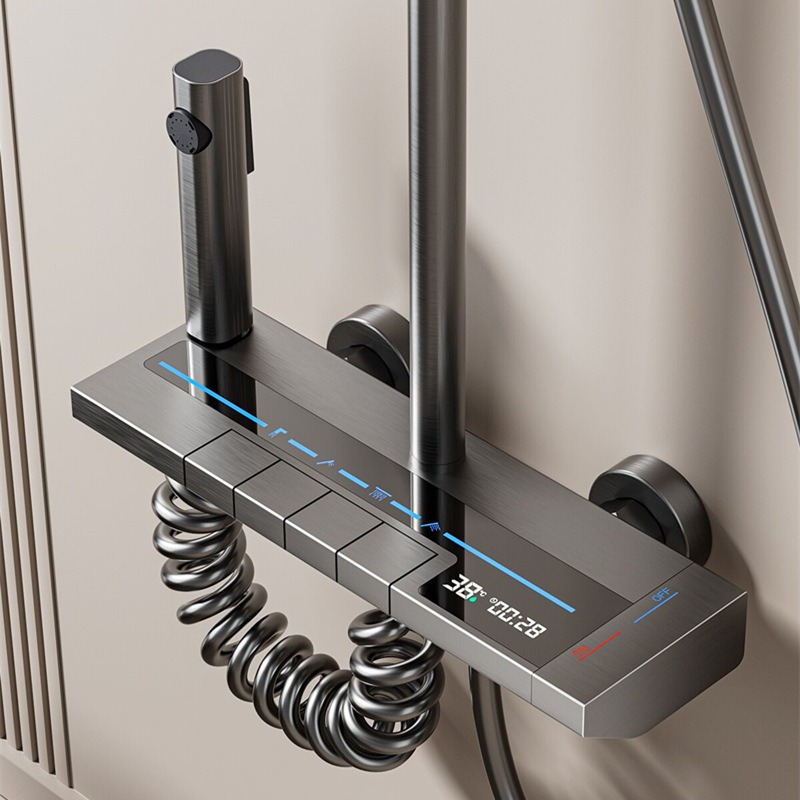 Home Bathroom Faucets - Zestaw prysznicowy z cyfrowym wyświetlaczem LED,