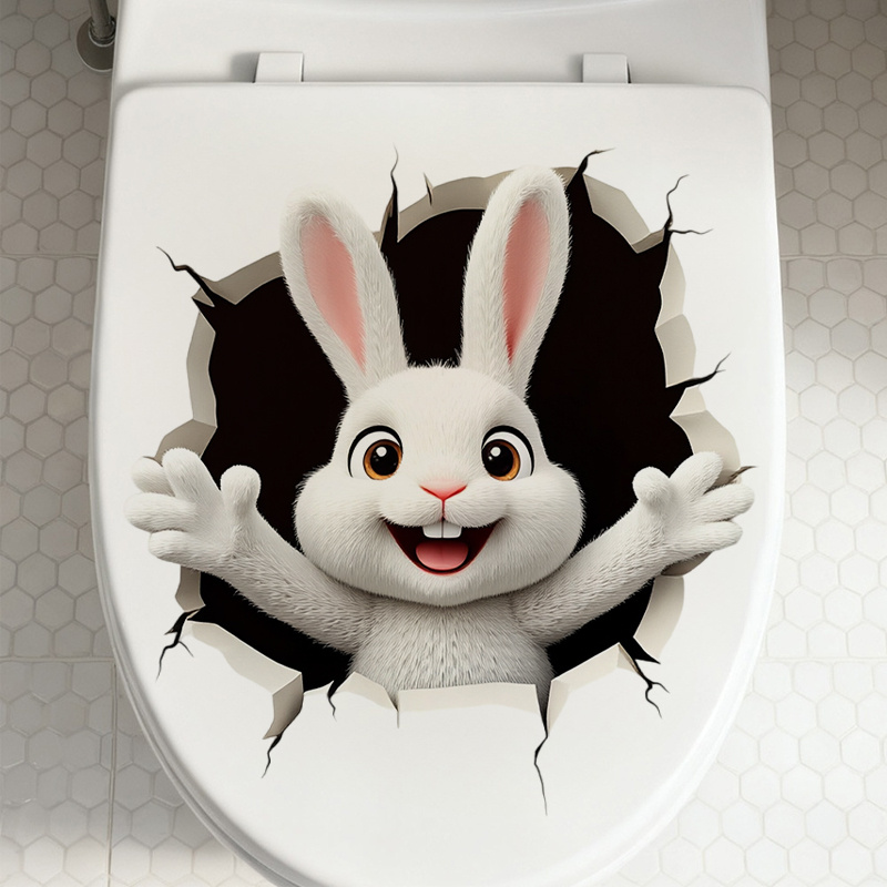 Home Bathroom Tiles Design - Płaska, jednoczęściowa, zabawna naklejka ścienna na