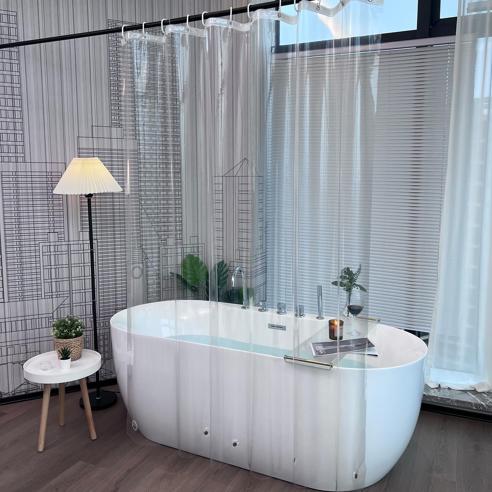 Shower Curtain Liner - Przezroczyste plastikowe zasłony prysznicowe, odporne na