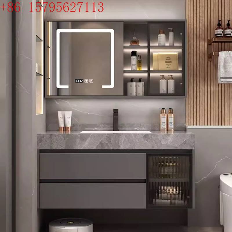 Home Bathroom Vanity Combo - Dekoracja Łazienki Szafka do Przechowywania Szklana