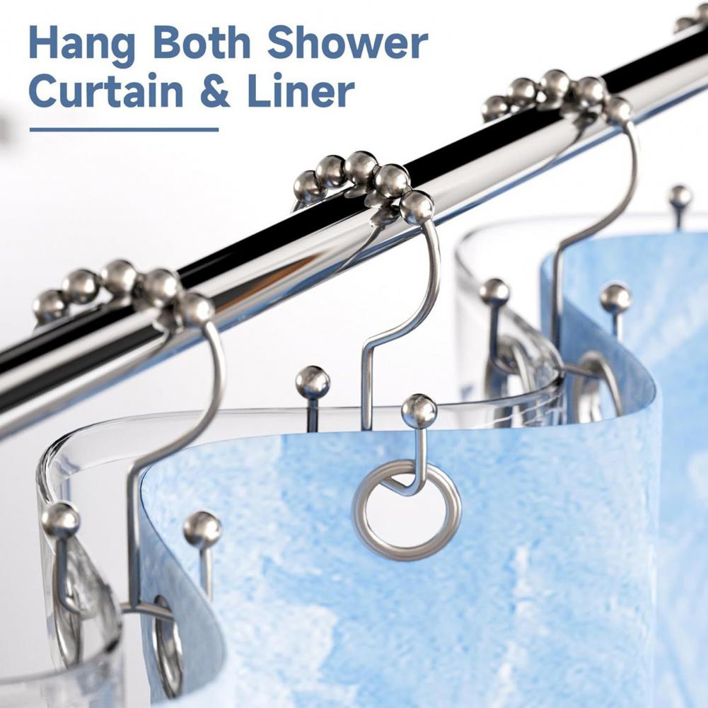 Shower Curtain Liner - Zestaw 12 sztuk złotych metalowych pierścieni