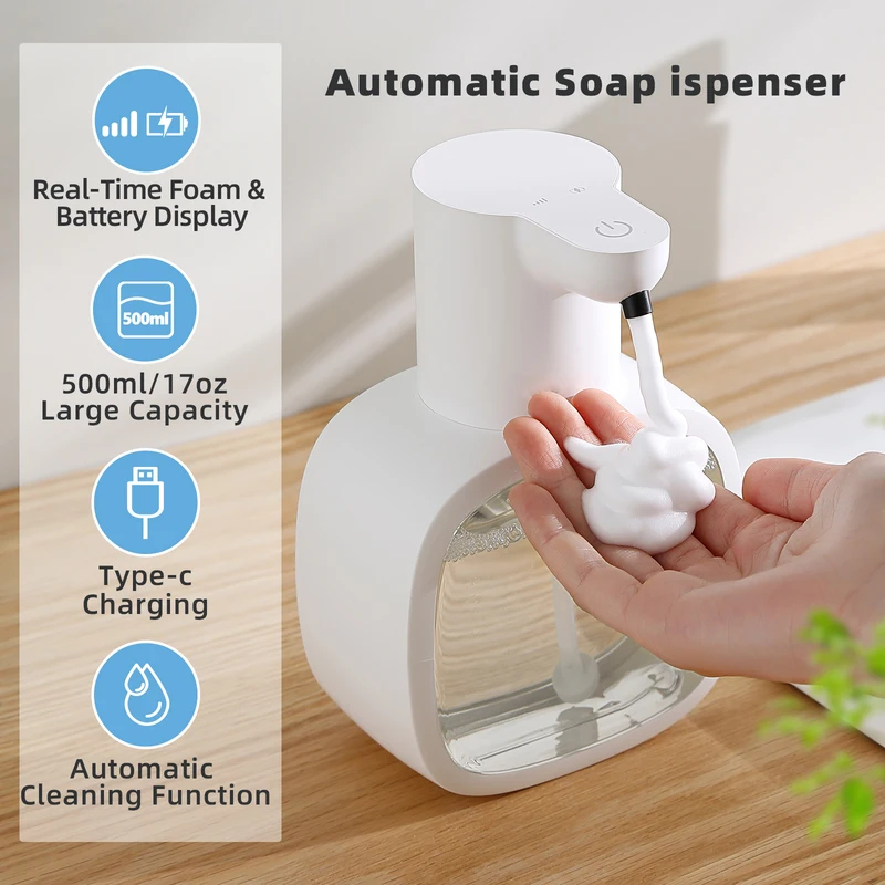 Soap Dispenser Pump - Nowy, ścienny, automatyczny dozownik mydła w