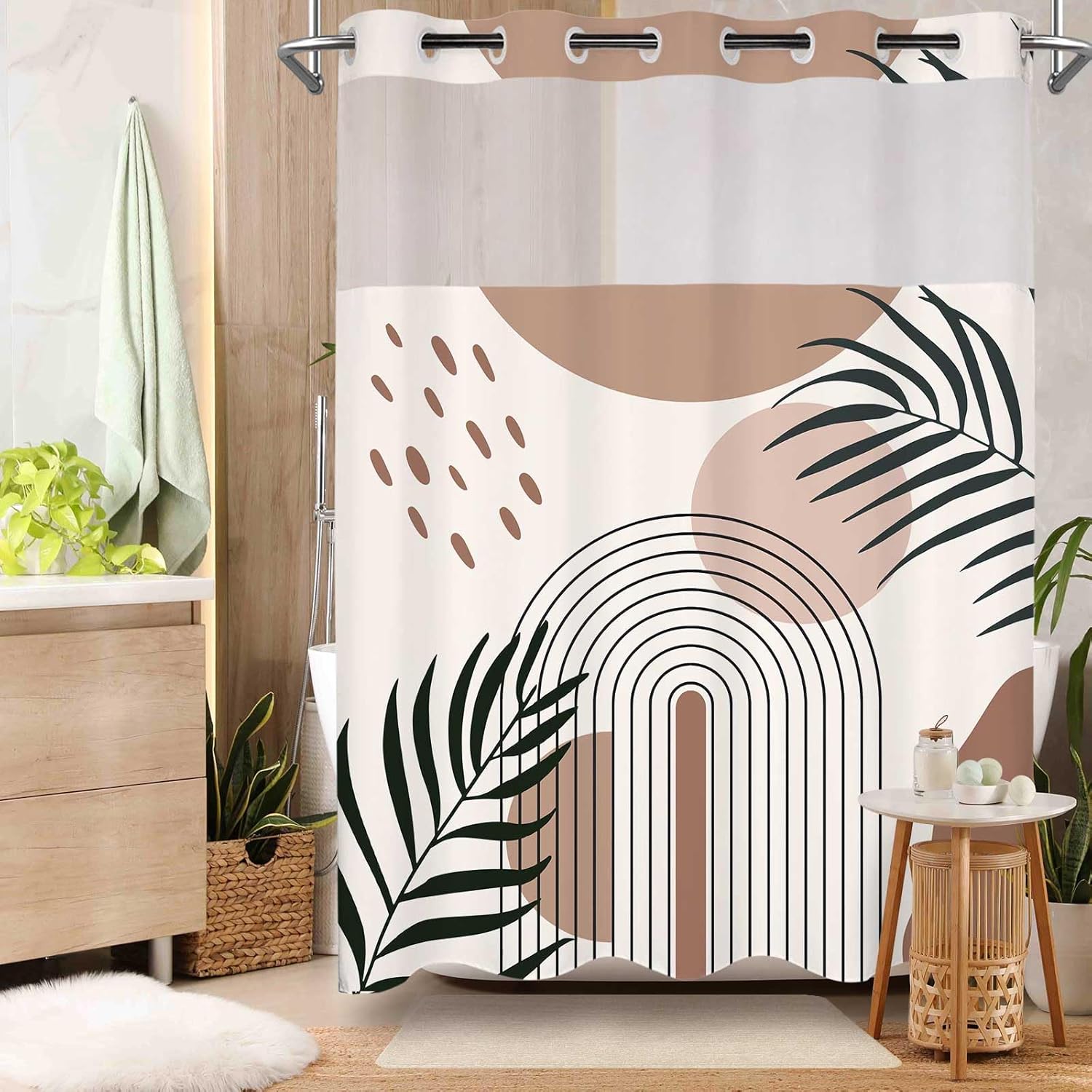 Shower Curtain Liner - Zasłona prysznicowa bez haczyka z zatrzaskiem