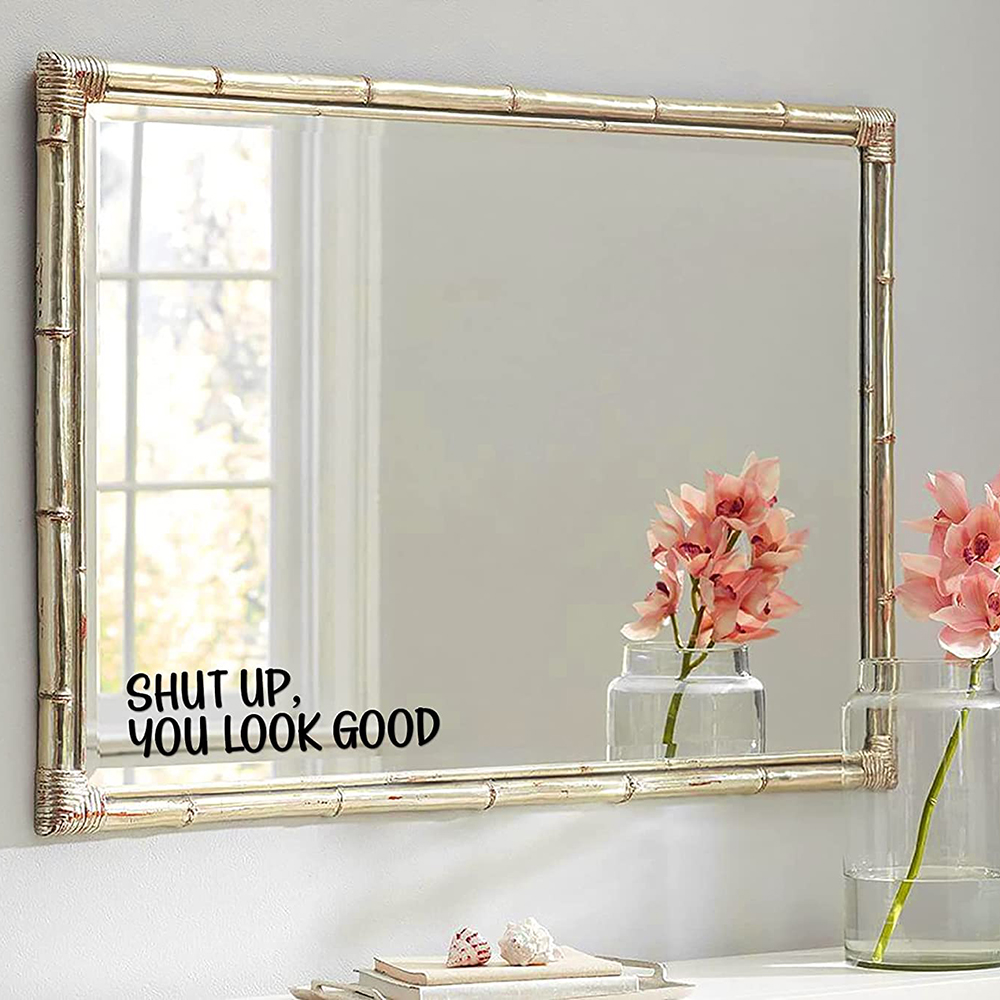 Home Goods Bathroom Mirrors - Naklejka na lustro z inspirującym cytatem: