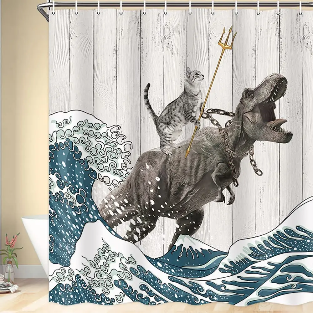Shower Curtain Liner - Zabawna zasłona prysznicowa dla kota, fajny