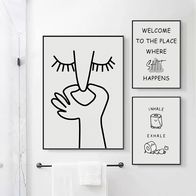 Home Bathroom Pictures - Abstrakcyjny Humor Zły Zapach Śmieszny Plakat