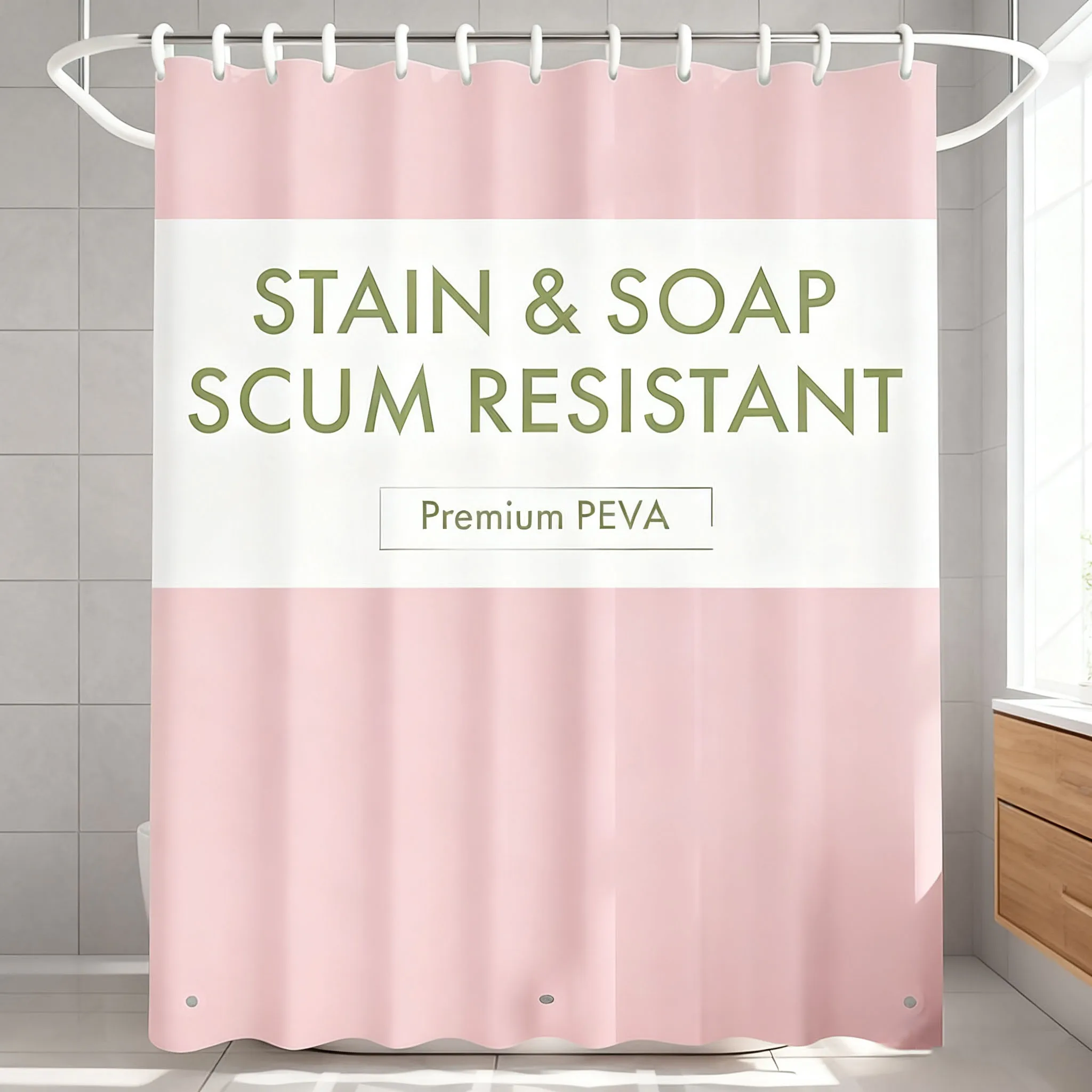 Shower Curtain Liner - 1 szt. Lekka zasłona prysznicowa z