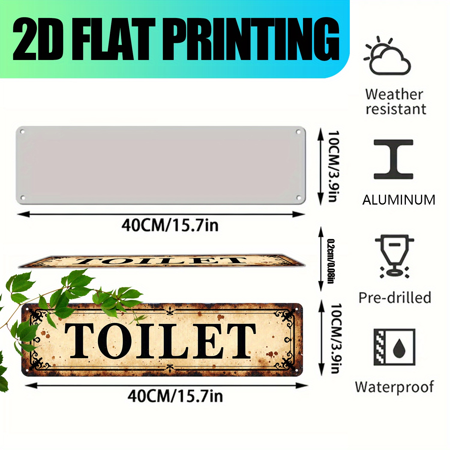 Płaski, vintage'owy aluminiowy – Home Bathroom Wall Decor recenzja i cena