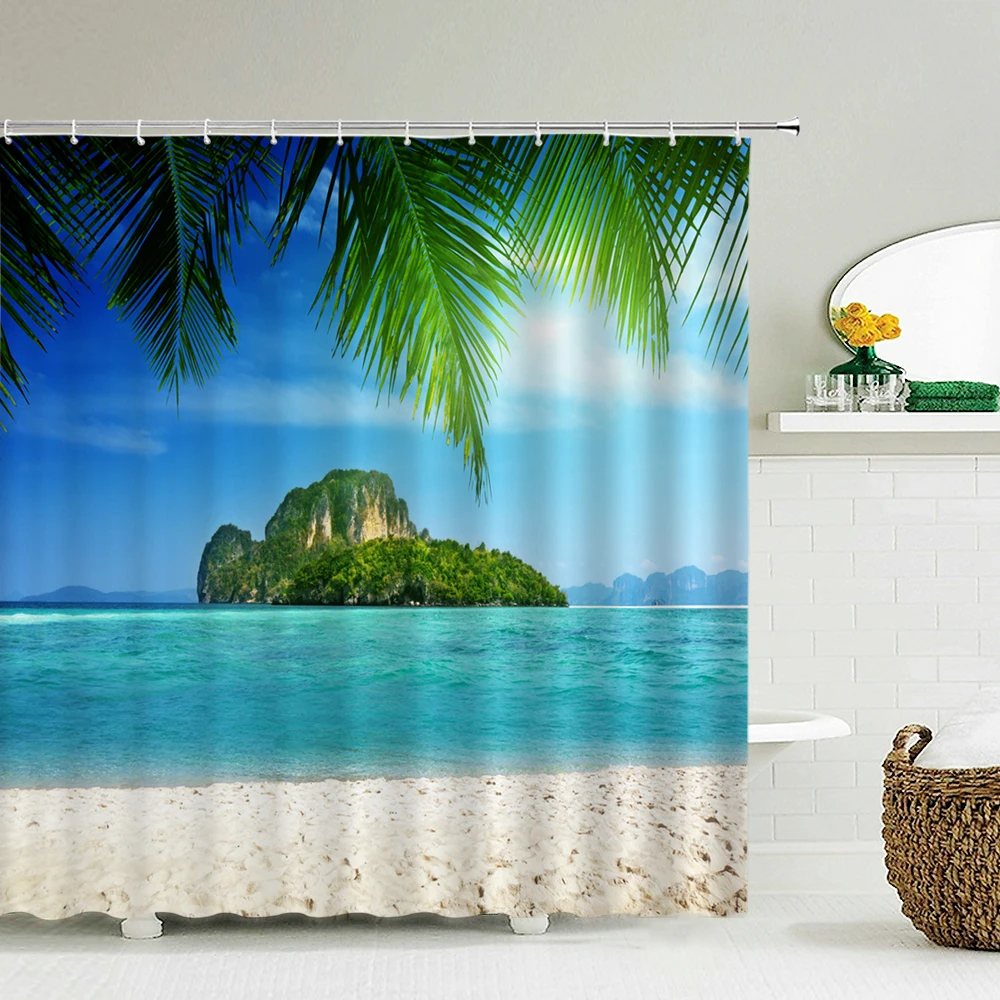 Seascape Beach Zasłony pryszni – Shower Curtain Liner recenzja i cena