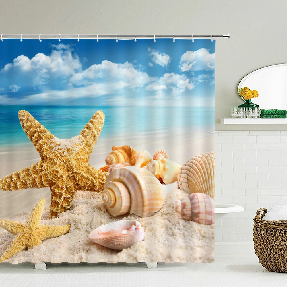 Seascape Beach Zasłony pryszni – Shower Curtain Liner recenzja i cena