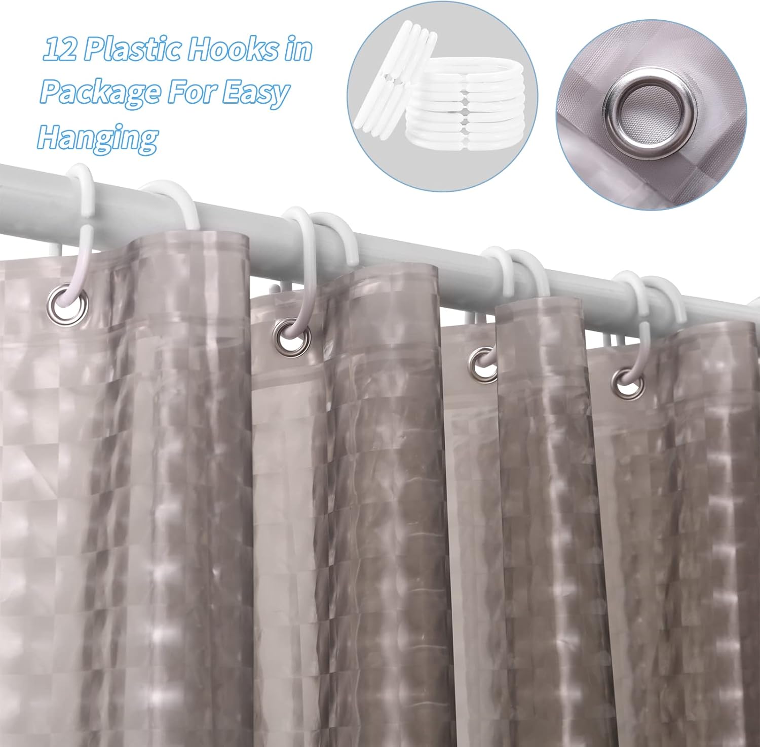 1 szt. Szara kryształowa zasło – Shower Curtain Liner recenzja i cena