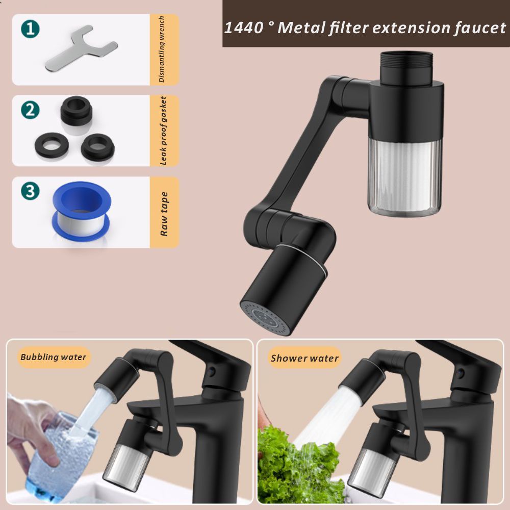 Nowy czarny 1440 °   Obrotowy  – Home Bathroom Faucets recenzja i cena
