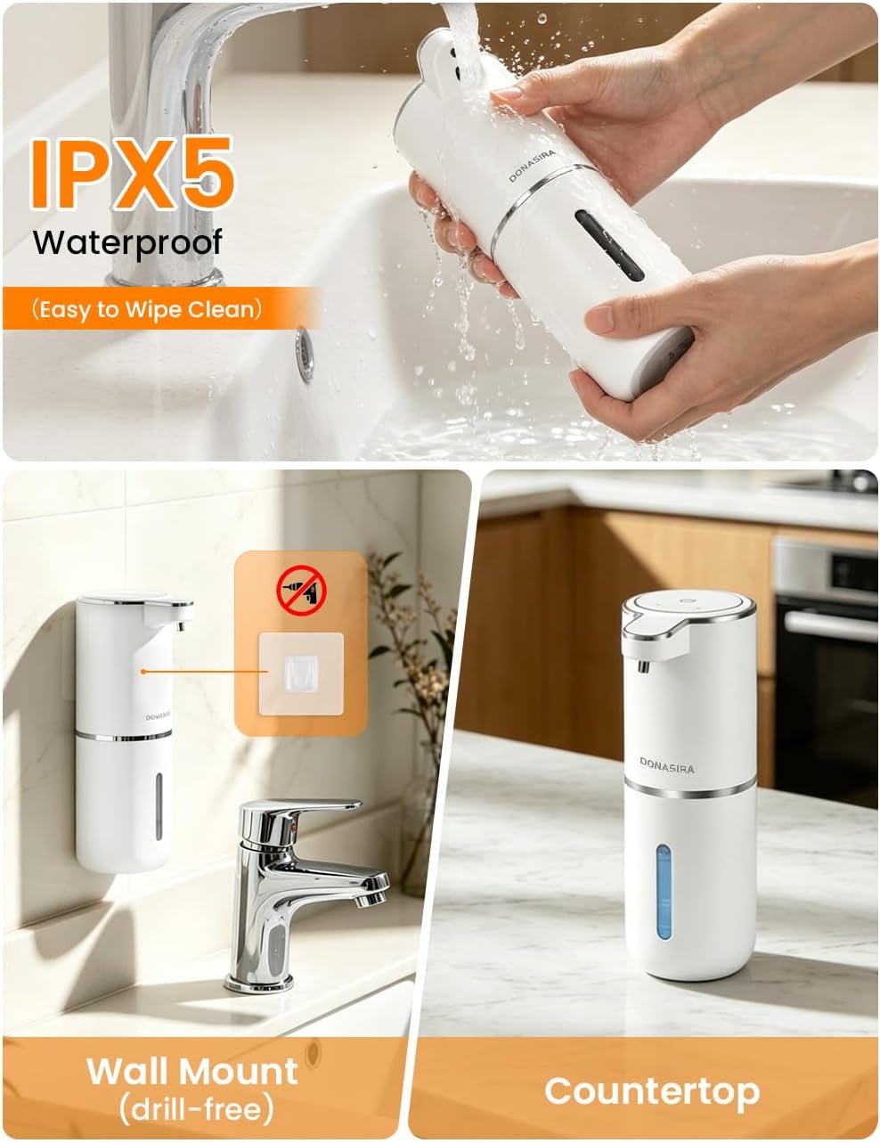 Pojemność 380 ml, wyświetlacz  – Soap Dispenser Pump recenzja i cena