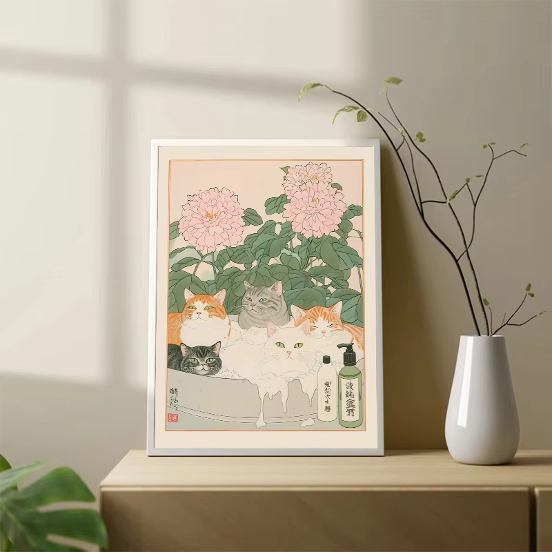 Bezramowa obrazka kota w wanni – Home Bathroom Pictures recenzja i cena