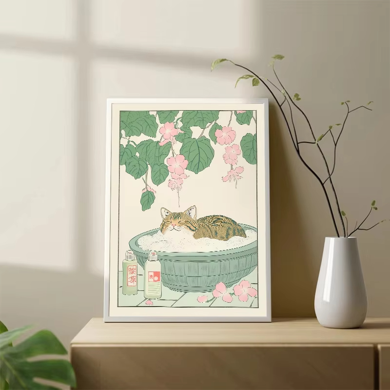 Bezramowa obrazka kota w wanni – Home Bathroom Pictures recenzja i cena