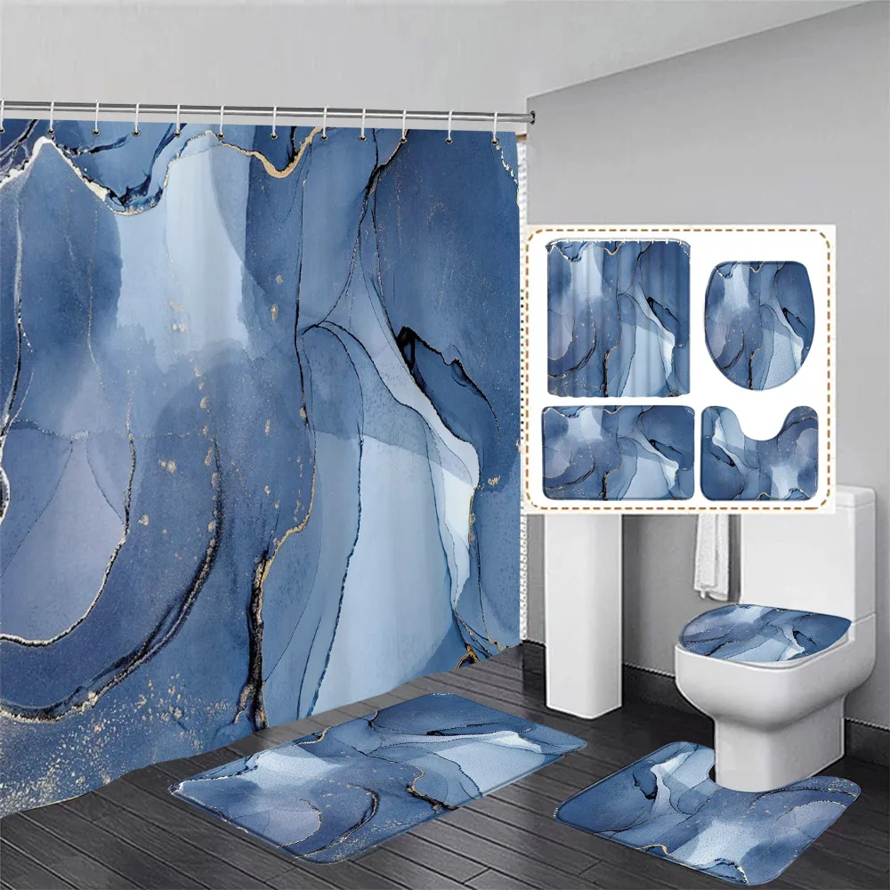 Czarny marmurowy zestaw zasłon – Shower Curtain Liner recenzja i cena
