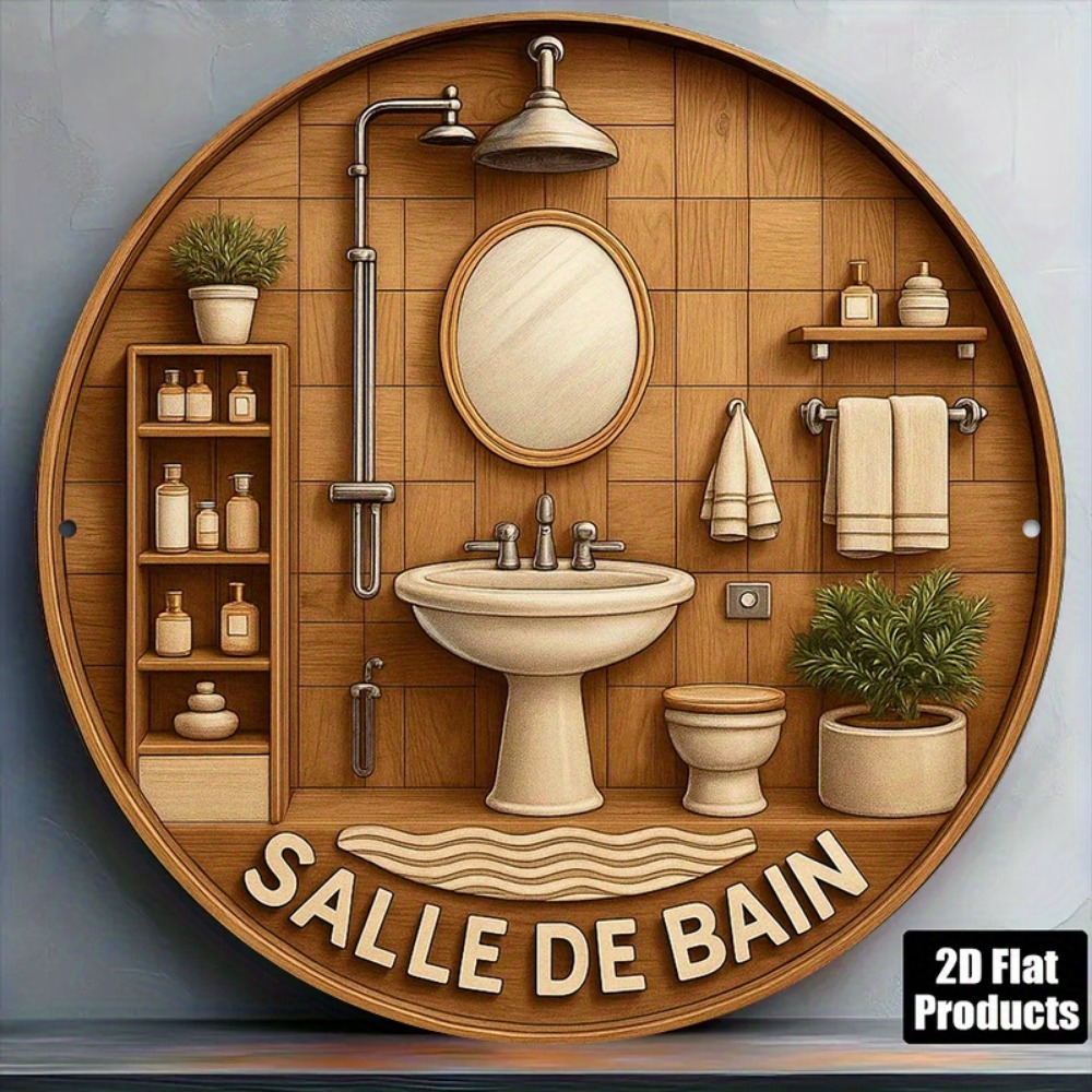 CIFBUY Retro Francuska Okrągła – Home Bathroom Wall Decor recenzja i cena