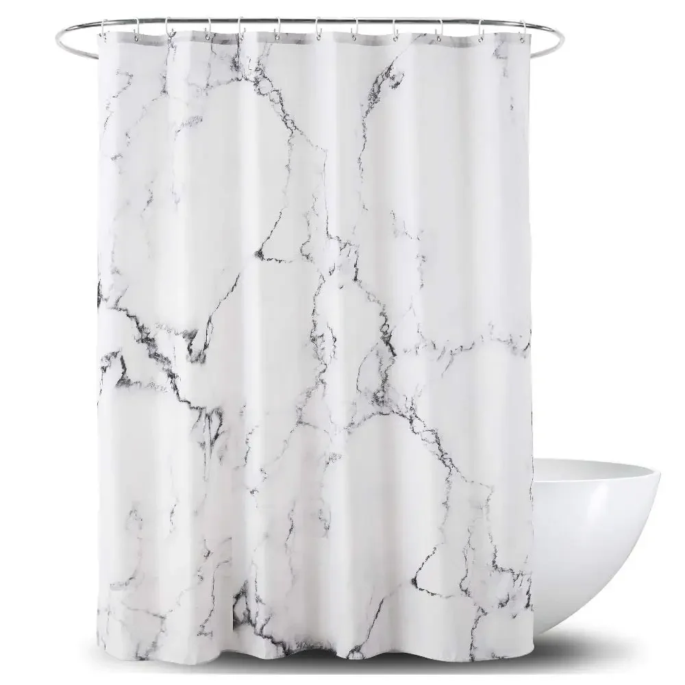 Szaro-złoty marmurowy atrament – Shower Curtain Liner recenzja i cena