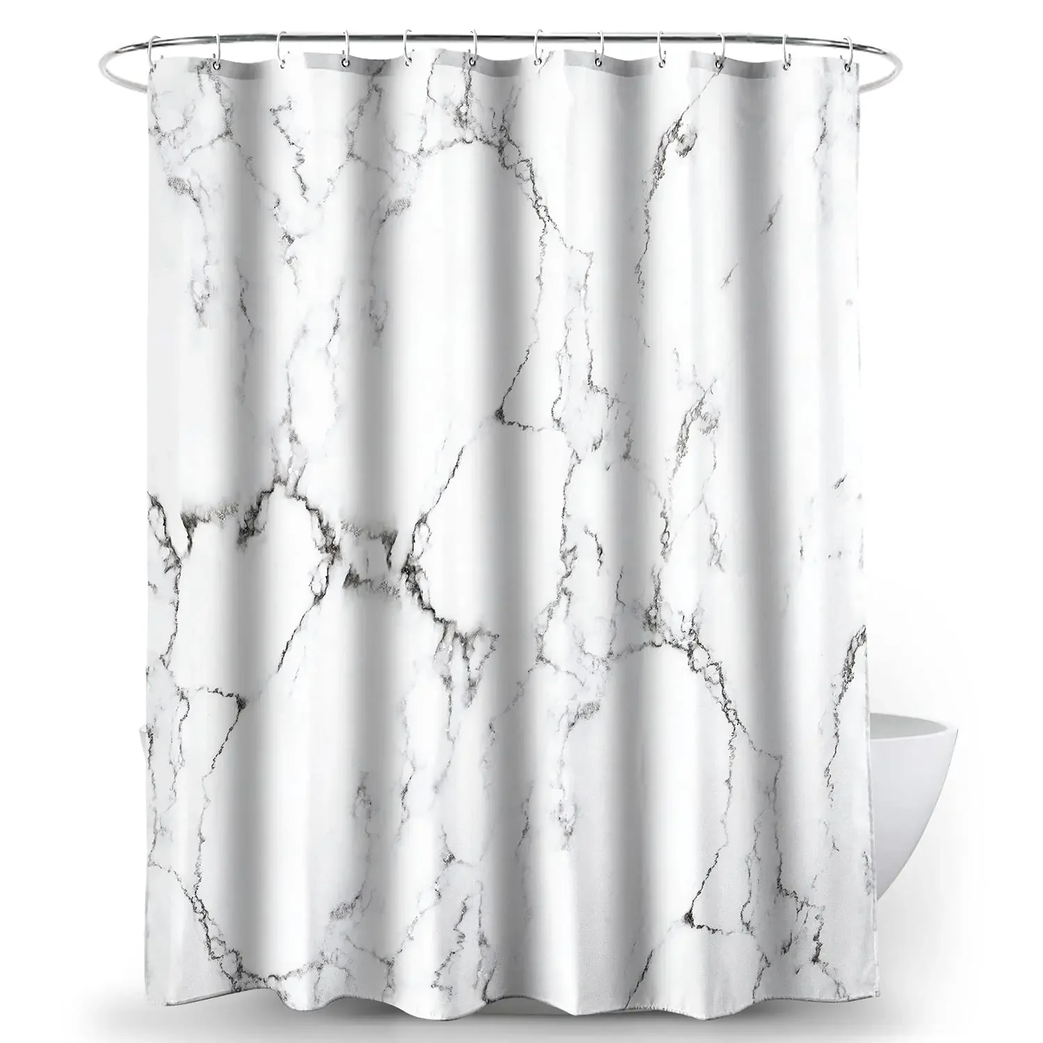 Szaro-złoty marmurowy atrament – Shower Curtain Liner recenzja i cena
